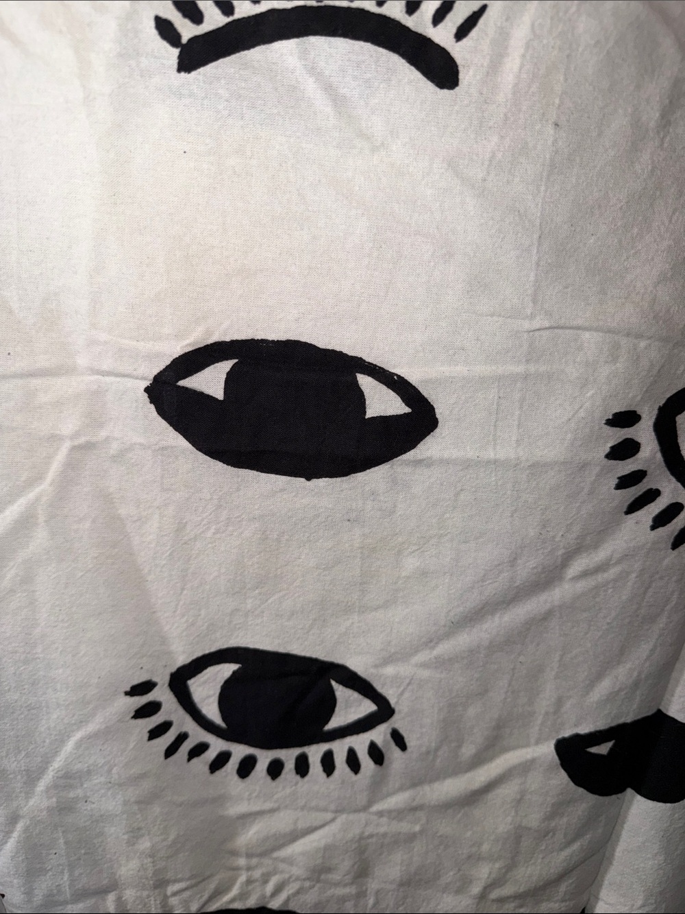 Modern Black and White Eye Print Shower Curtain